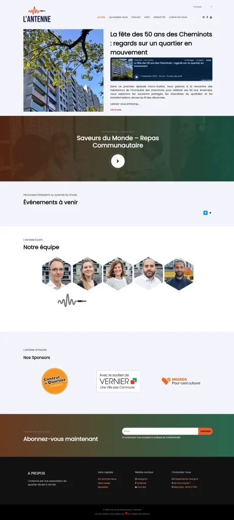 Le site L’Antenne Étang sur ordinateur.