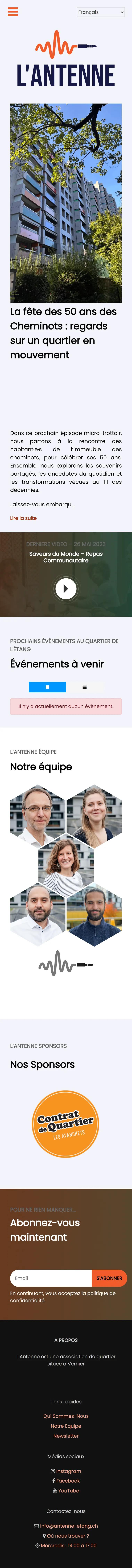 Le site L’Antenne Étang sur mobile.