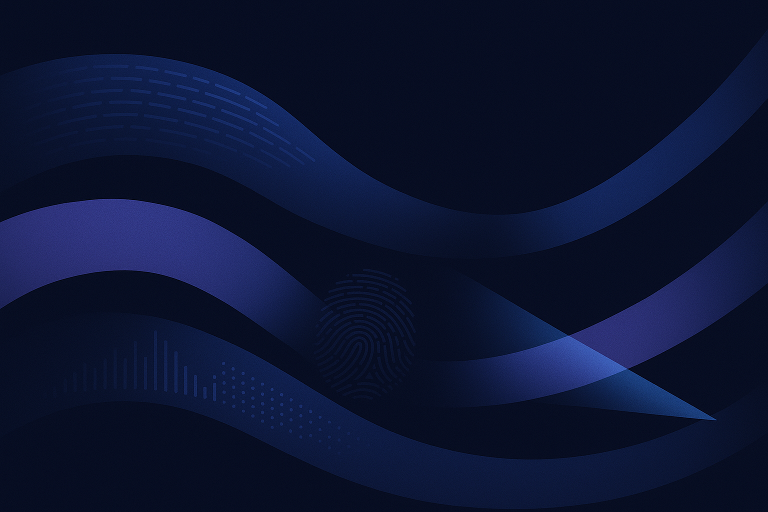 Des flux lumineux représentant un texte généré par IA et une empreinte cryptographique invisible analysée par un système de détection.