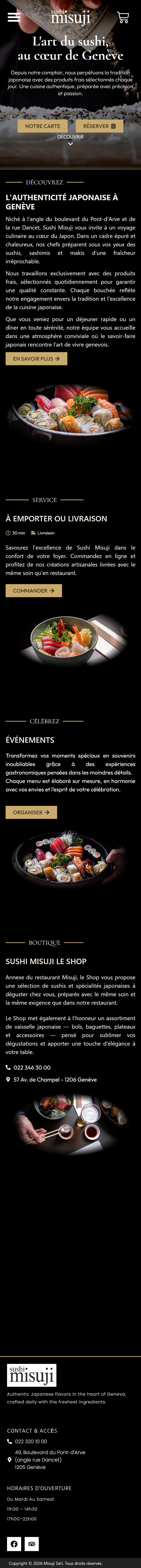 Le site Sushi Misuji sur mobile.